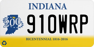 IN license plate 910WRP