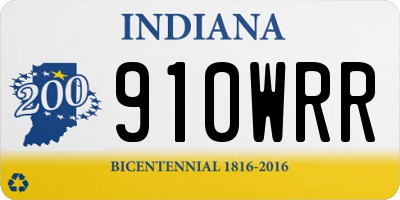IN license plate 910WRR