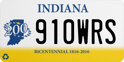 IN license plate 910WRS