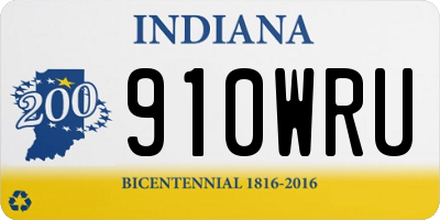 IN license plate 910WRU