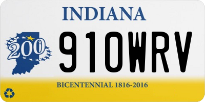 IN license plate 910WRV