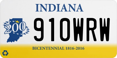 IN license plate 910WRW