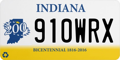 IN license plate 910WRX