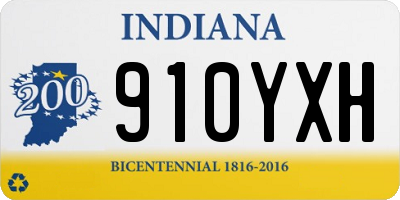 IN license plate 910YXH