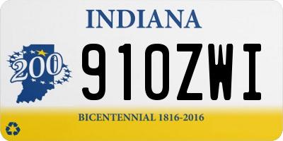 IN license plate 910ZWI
