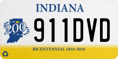 IN license plate 911DVD