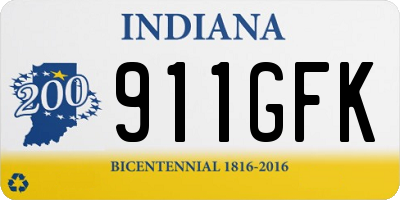IN license plate 911GFK