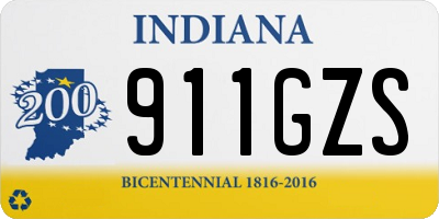 IN license plate 911GZS