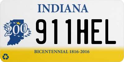 IN license plate 911HEL