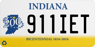 IN license plate 911IET