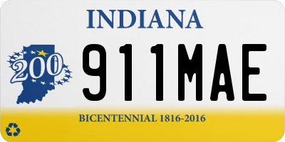 IN license plate 911MAE