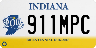 IN license plate 911MPC
