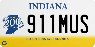 IN license plate 911MUS
