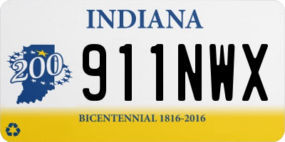 IN license plate 911NWX