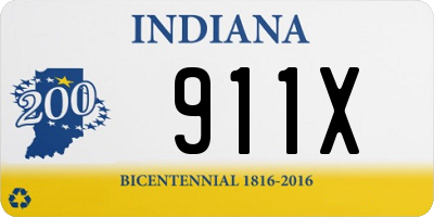 IN license plate 911X