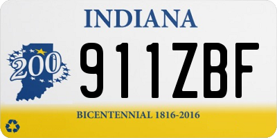IN license plate 911ZBF