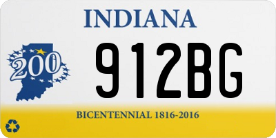 IN license plate 912BG