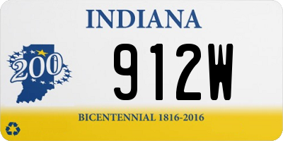 IN license plate 912W