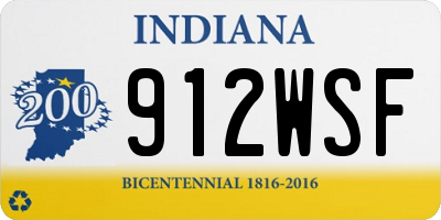 IN license plate 912WSF