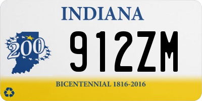 IN license plate 912ZM