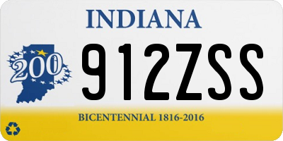 IN license plate 912ZSS