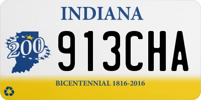 IN license plate 913CHA
