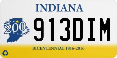 IN license plate 913DIM
