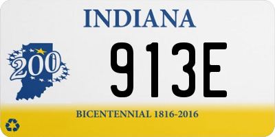 IN license plate 913E