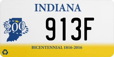 IN license plate 913F