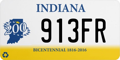 IN license plate 913FR