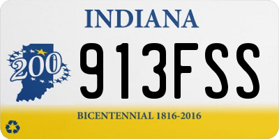 IN license plate 913FSS