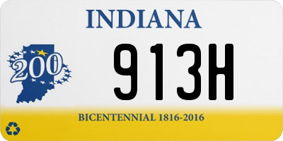 IN license plate 913H