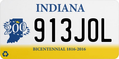IN license plate 913JOL