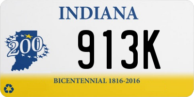 IN license plate 913K