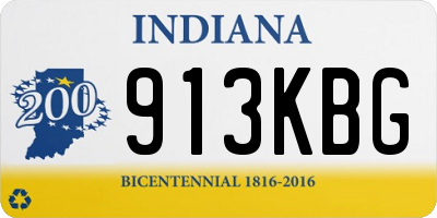 IN license plate 913KBG