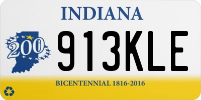 IN license plate 913KLE