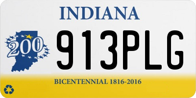 IN license plate 913PLG