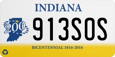 IN license plate 913SOS