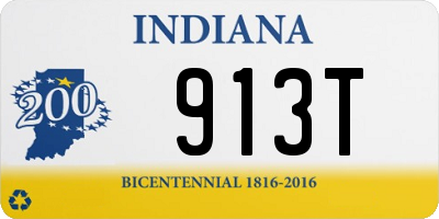 IN license plate 913T