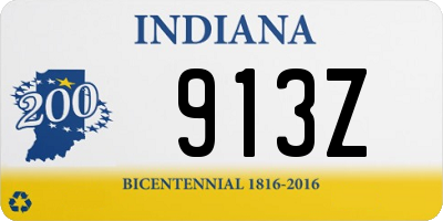 IN license plate 913Z