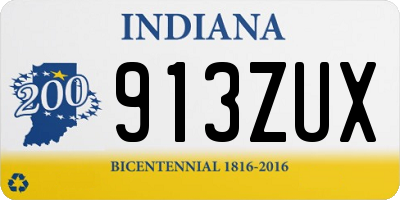 IN license plate 913ZUX