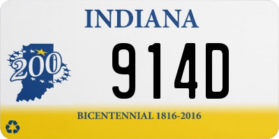 IN license plate 914D