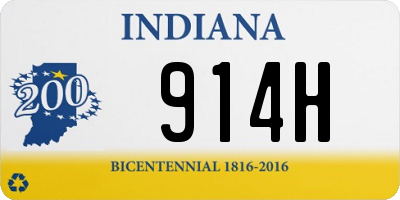 IN license plate 914H