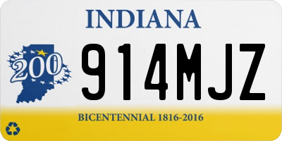 IN license plate 914MJZ