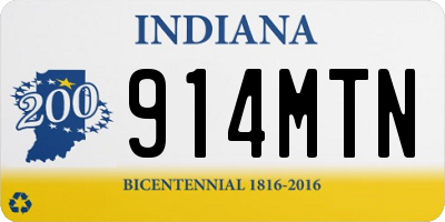 IN license plate 914MTN