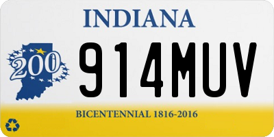 IN license plate 914MUV
