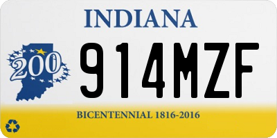 IN license plate 914MZF