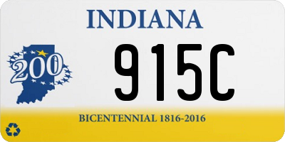 IN license plate 915C