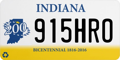 IN license plate 915HRO
