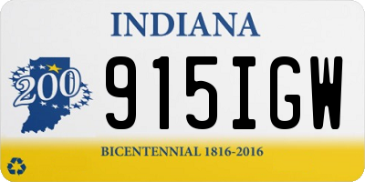 IN license plate 915IGW